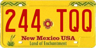 NM license plate 244TQQ