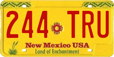 NM license plate 244TRU