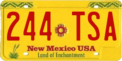 NM license plate 244TSA