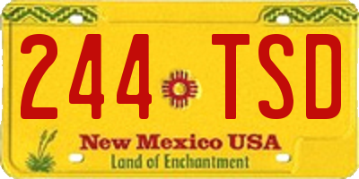 NM license plate 244TSD