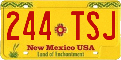 NM license plate 244TSJ