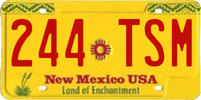 NM license plate 244TSM