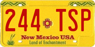 NM license plate 244TSP