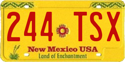 NM license plate 244TSX
