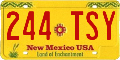 NM license plate 244TSY