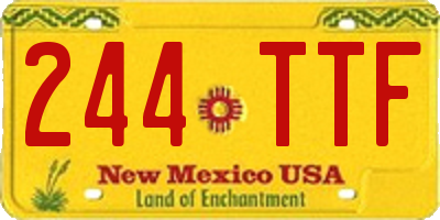 NM license plate 244TTF