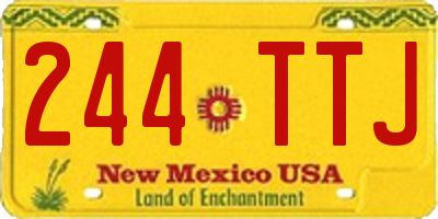 NM license plate 244TTJ