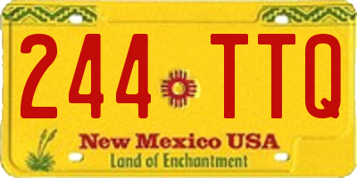 NM license plate 244TTQ