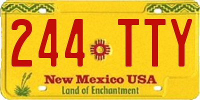 NM license plate 244TTY