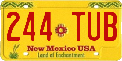 NM license plate 244TUB