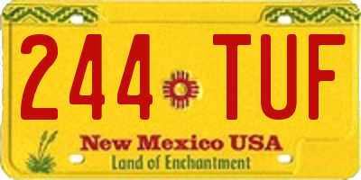 NM license plate 244TUF