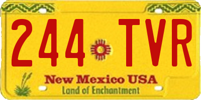 NM license plate 244TVR
