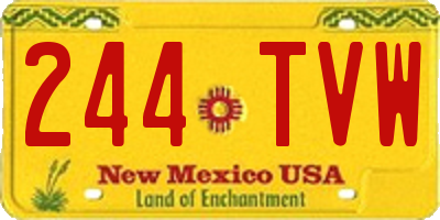 NM license plate 244TVW