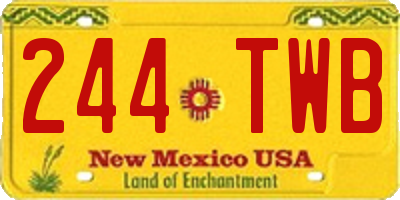 NM license plate 244TWB