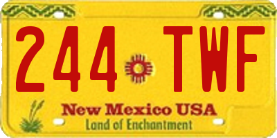 NM license plate 244TWF