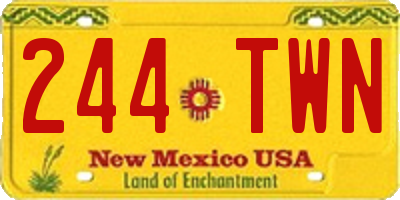 NM license plate 244TWN