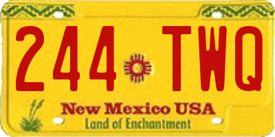 NM license plate 244TWQ