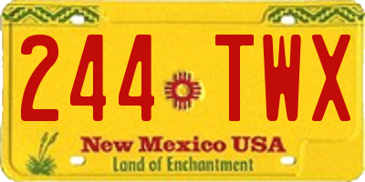 NM license plate 244TWX