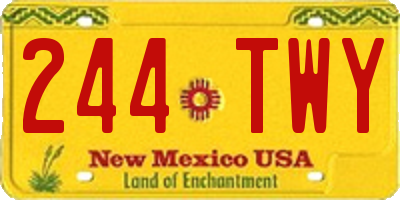 NM license plate 244TWY