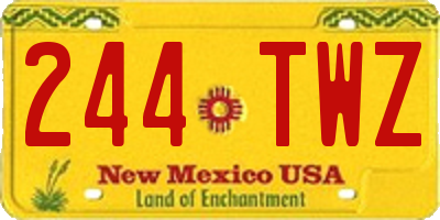 NM license plate 244TWZ