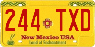 NM license plate 244TXD