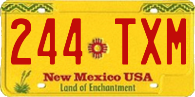 NM license plate 244TXM