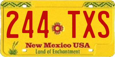 NM license plate 244TXS