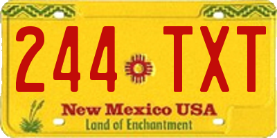 NM license plate 244TXT