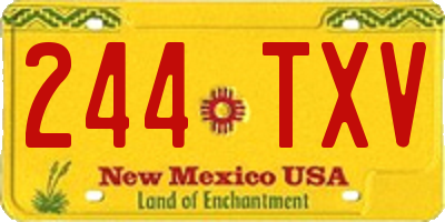 NM license plate 244TXV