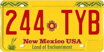 NM license plate 244TYB