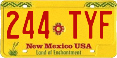 NM license plate 244TYF