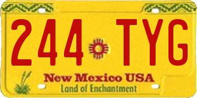 NM license plate 244TYG