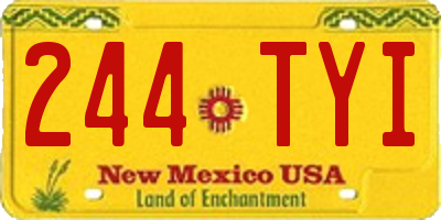 NM license plate 244TYI