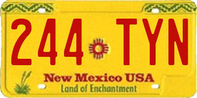 NM license plate 244TYN