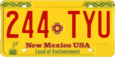 NM license plate 244TYU