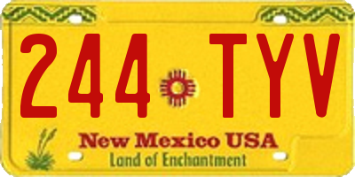 NM license plate 244TYV