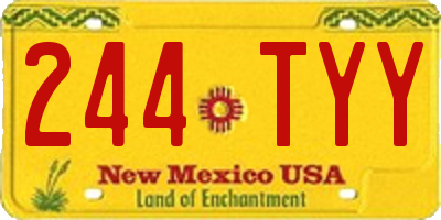 NM license plate 244TYY