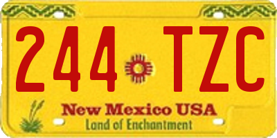 NM license plate 244TZC