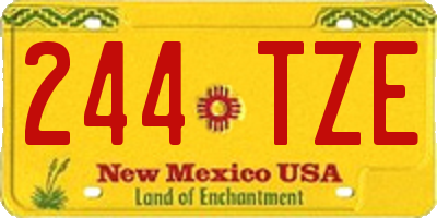 NM license plate 244TZE