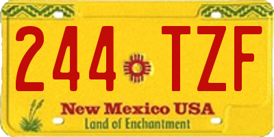 NM license plate 244TZF