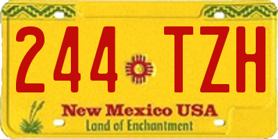 NM license plate 244TZH