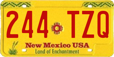 NM license plate 244TZQ