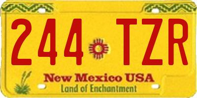 NM license plate 244TZR