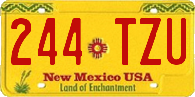 NM license plate 244TZU