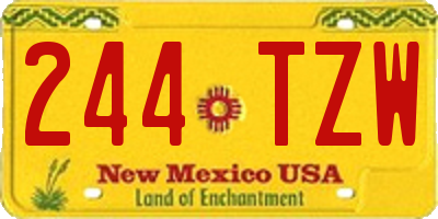 NM license plate 244TZW