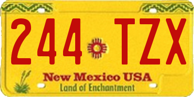 NM license plate 244TZX