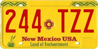 NM license plate 244TZZ