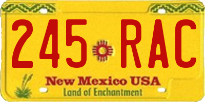 NM license plate 245RAC