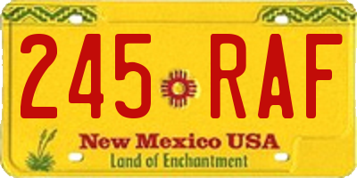 NM license plate 245RAF