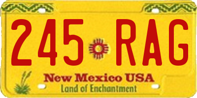 NM license plate 245RAG